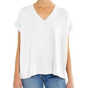 ✨Mod Ref Ladies Short Sleeve Vee Neck White Sz Large Top✨